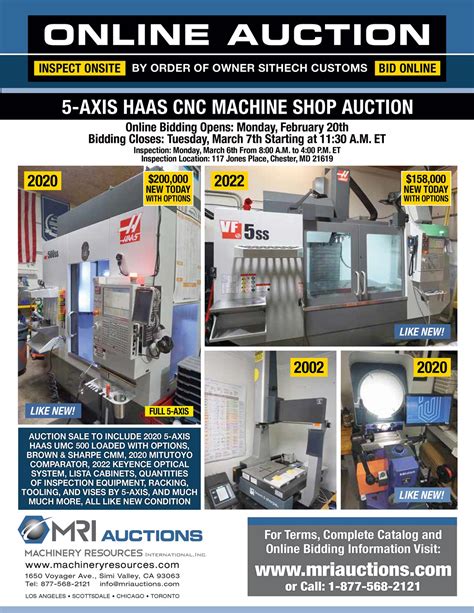 cnc machine shop auctions